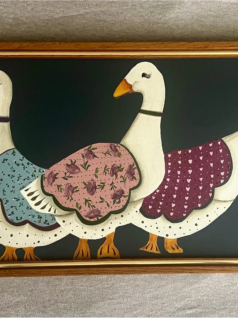 Decorative Goose Wall Acrylic Painting by Rosina Elika signed